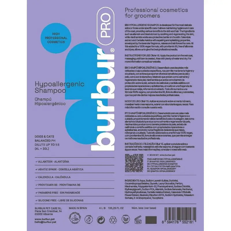 Burbur Pro Shampoo ipoallergenico 1000Ml