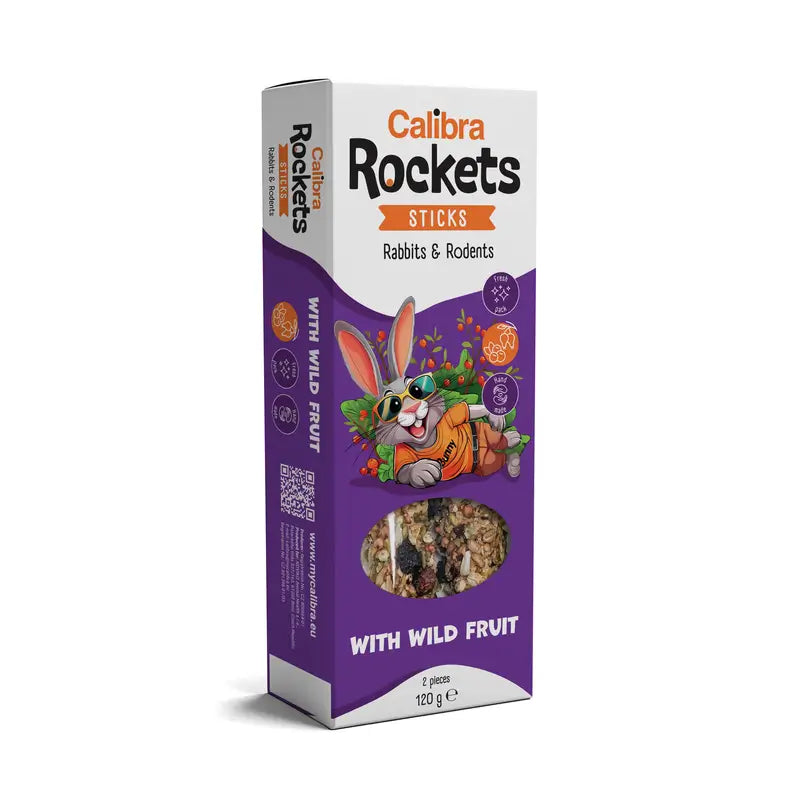 Calibra Calibra Rockets Sticks Coniglio - Roditore - Frutta selvatica 120 g