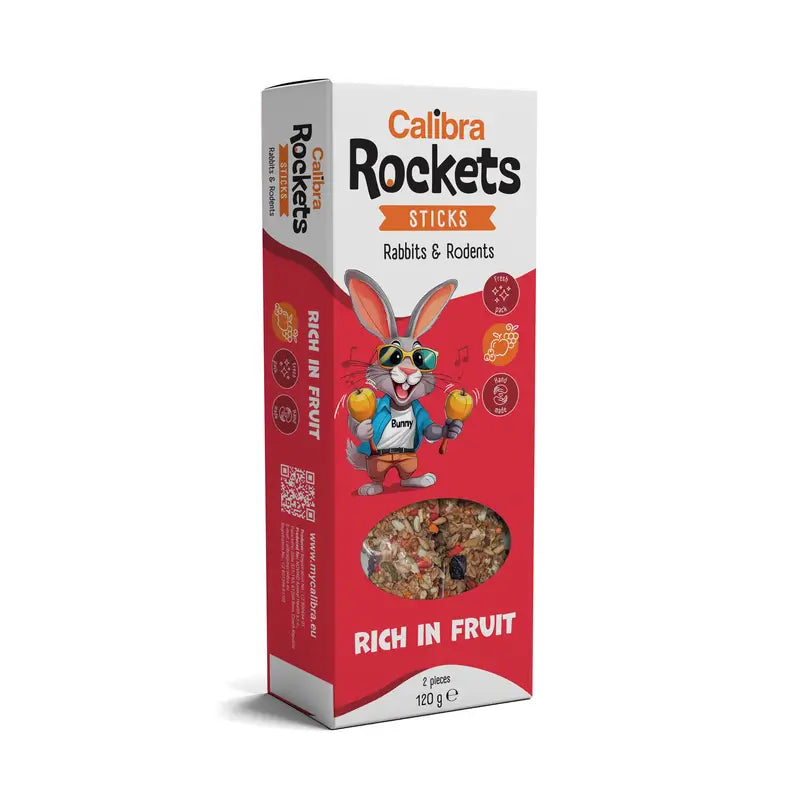 Calibra Calibra Rockets Sticks Coniglio - Roditore - Frutta 120 g