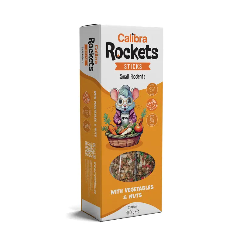 Calibra Calibra Rockets Sticks per roditori - Verdure e noci 120 g