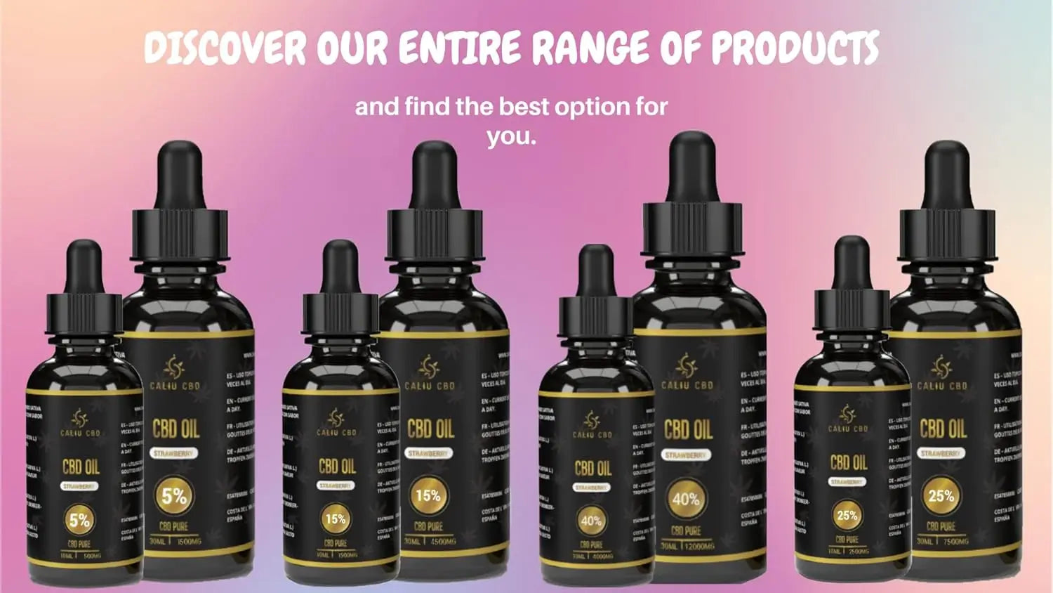 Caliu Olio di Cbd puro 15% 4500Mg Fragola Cbd 0% Thc, 30 ml
