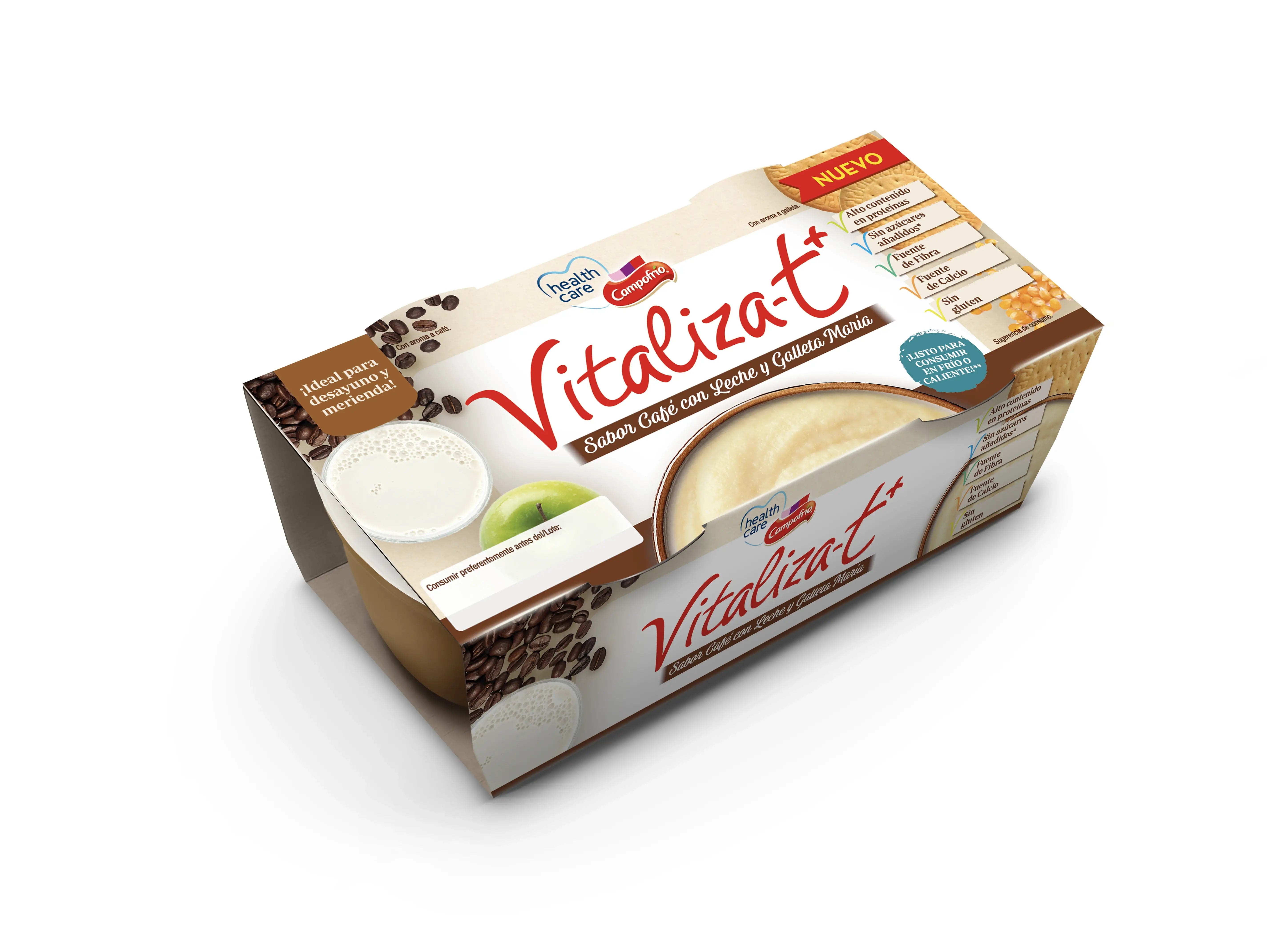 Campofrio Health Care Vitalizat+ Caffè e biscotti, 6 x 130 g
