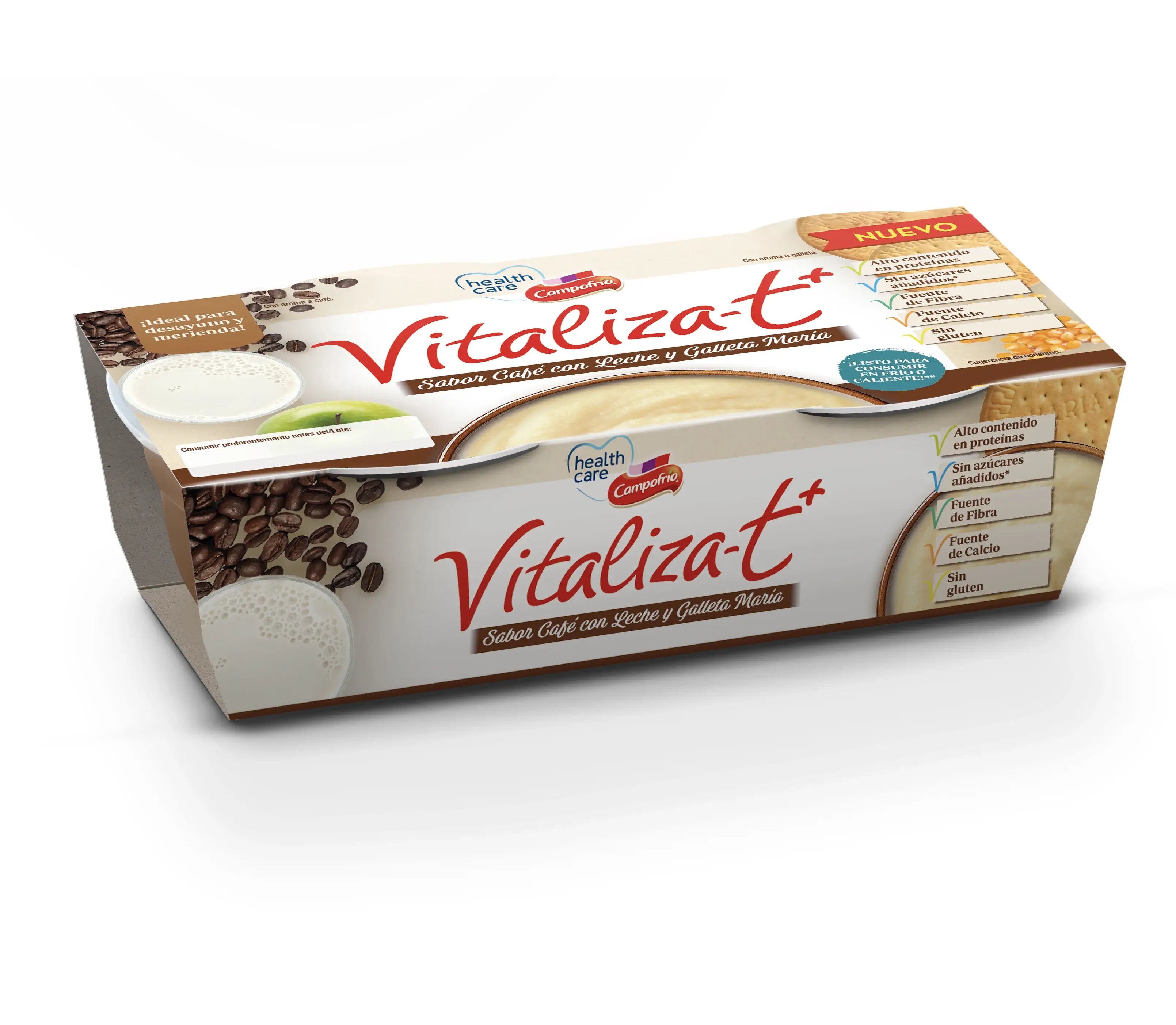 Campofrio Health Care Vitalizat+ Caffè e biscotti, 6 x 130 g