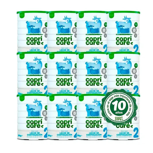 Capricare 2 latti di proseguimento, confezione da 12 X 800 Gr