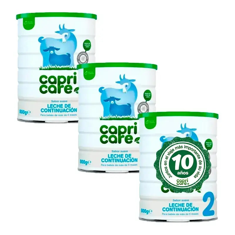 Capricare 2 latti di proseguimento, confezione da 3 X 800 Gr