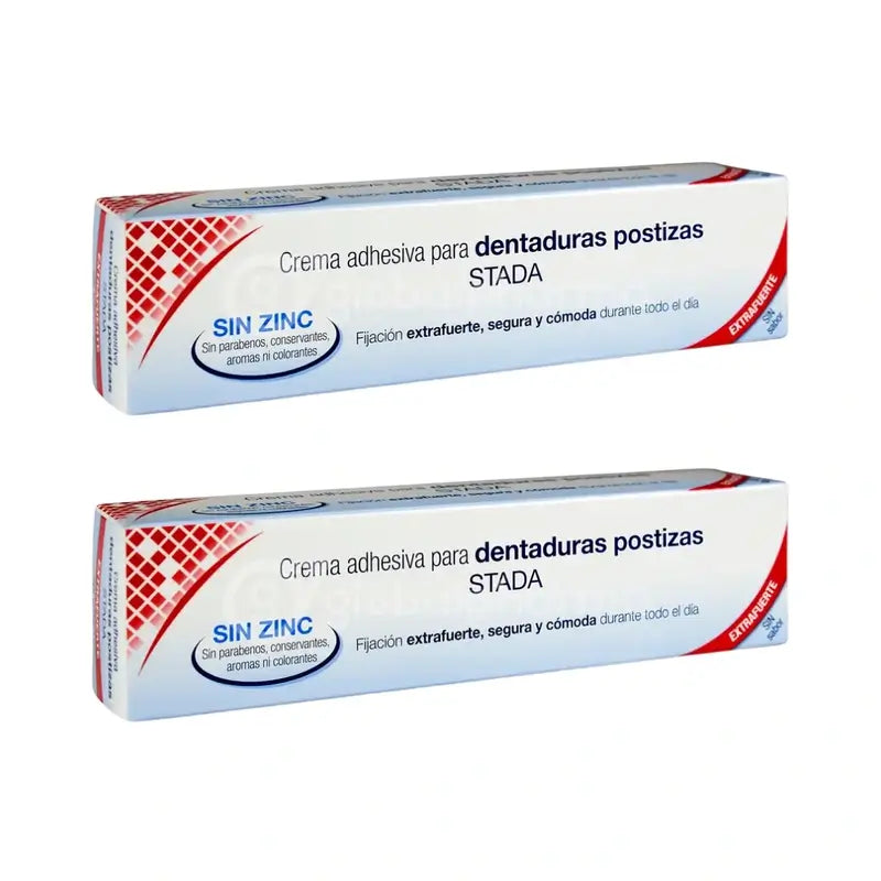 Care+ Crema adesiva per dentiere senza zinco, 2 unità