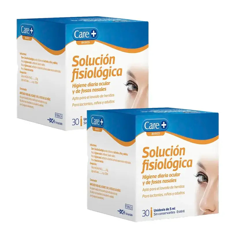 Care+ Soluzione fisiologica 5 ml, confezione 2 x 30 unità