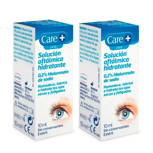 Care+ Soluzione oftalmica idratante, confezione da 2 x 10 ml