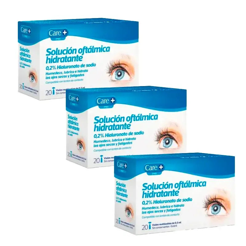 Care+ Soluzione oftalmica idratante, confezione 3 x 20 pz.