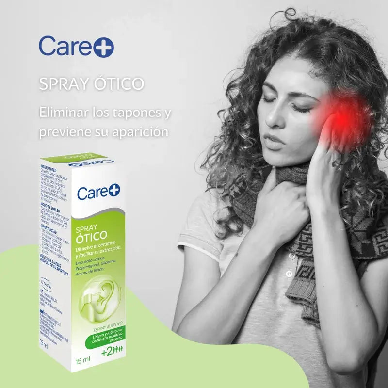 Care+ Spray per la pulizia delle orecchie per adulti e bambini +2 anni , 15 ml