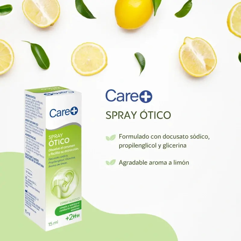 Care+ Spray per la pulizia delle orecchie per adulti e bambini +2 anni , 15 ml