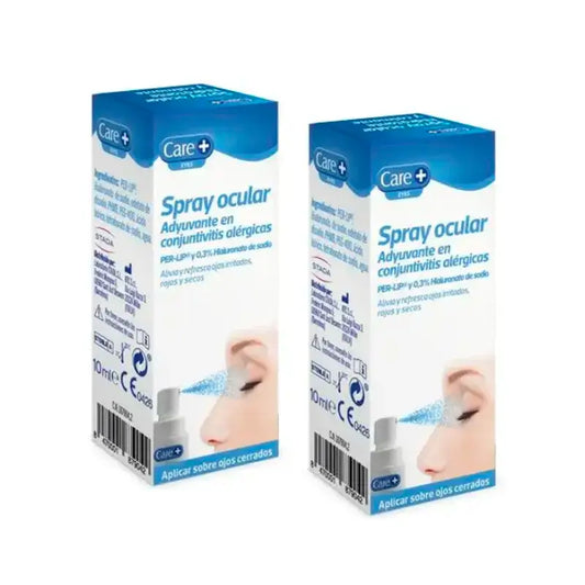 Care+ Spray oculare per congiuntivite allergica, confezione da 2 x 10 ml
