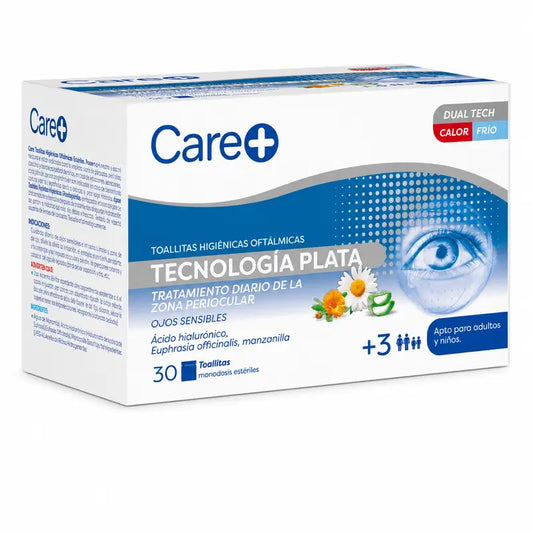Care+ Salviettine oftalmiche tecnologia argento 30 unità