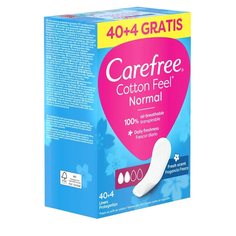 Carefree Cotton Feel Normale Fragranza Fresca 40+4Confezioni
