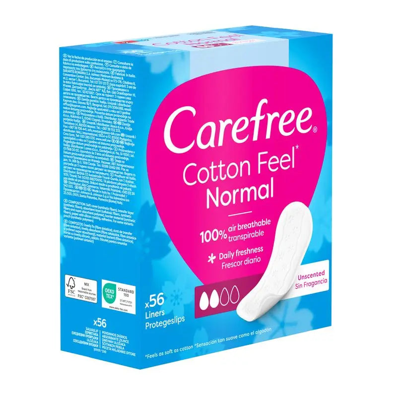 Cotone libero Feel Normal Senza profumo 56 pezzi