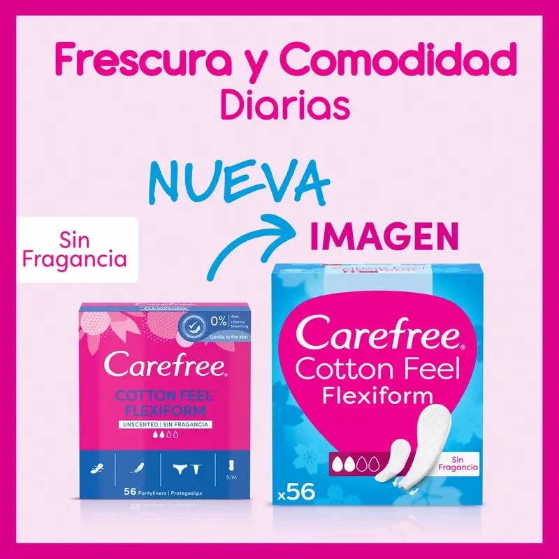 Carefree Flexiform senza profumo 56 pz.