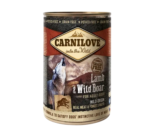 Carnilove Canine Adult Agnello Jabali Box 6X400Gr cibo umido per cani