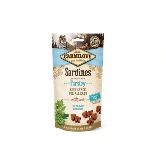 Carnilove Snack Semilavorato Filetto di sardina con prezzemolo per gatti, 50 g