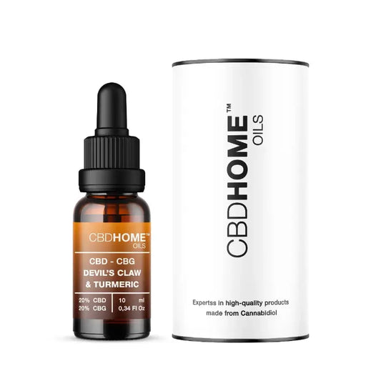 CBD HOME Olio di CBD 20% + CBG 20% + Harpagofito + Curcuma, 10 ml
