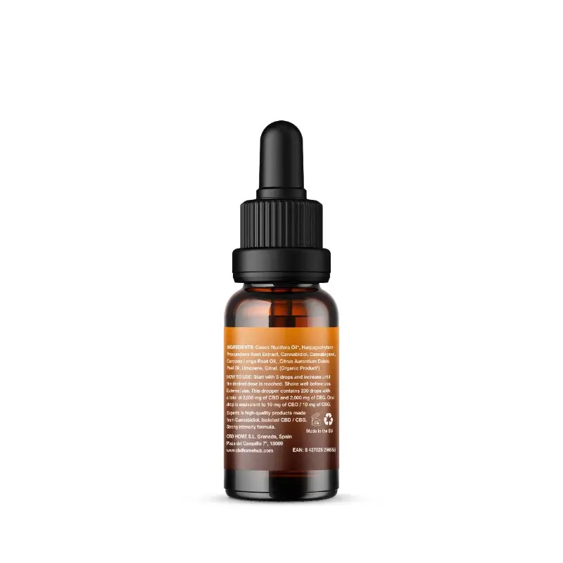CBD HOME Olio di CBD 20% + CBG 20% + Harpagofito + Curcuma, 10 ml