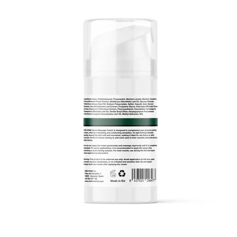 Crema sportiva Cbd Home Forte Cbd + Cbg, 100 ml