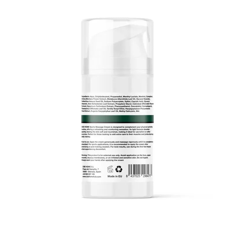 Crema sportiva Cbd Home Forte Cbd + Cbg, 100 ml