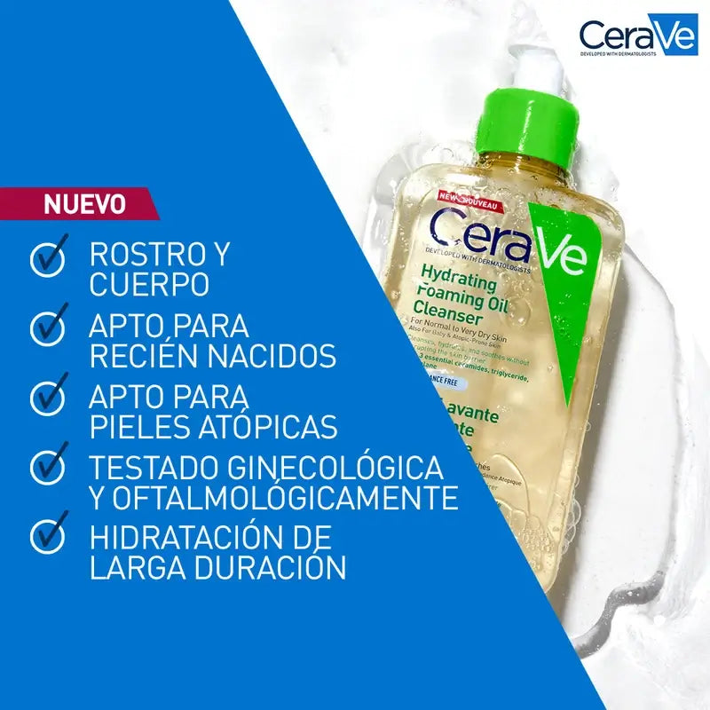 CeraVe Olio detergente schiumoso idratante, 473 ml