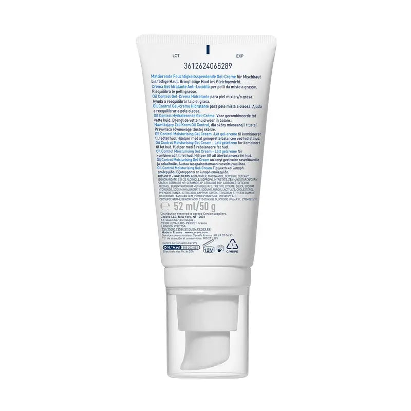 CeraVe Oil Control Gel Crema Idratante, 52 ml