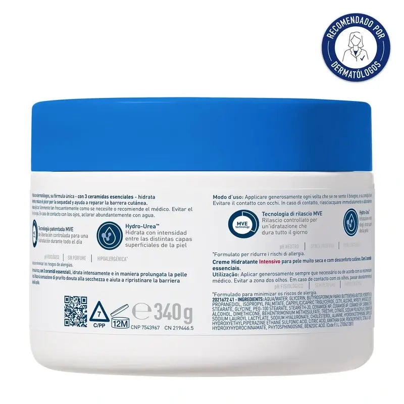 Cerave Crema Idratante Intensiva 5% Idro-Urea, 340 g