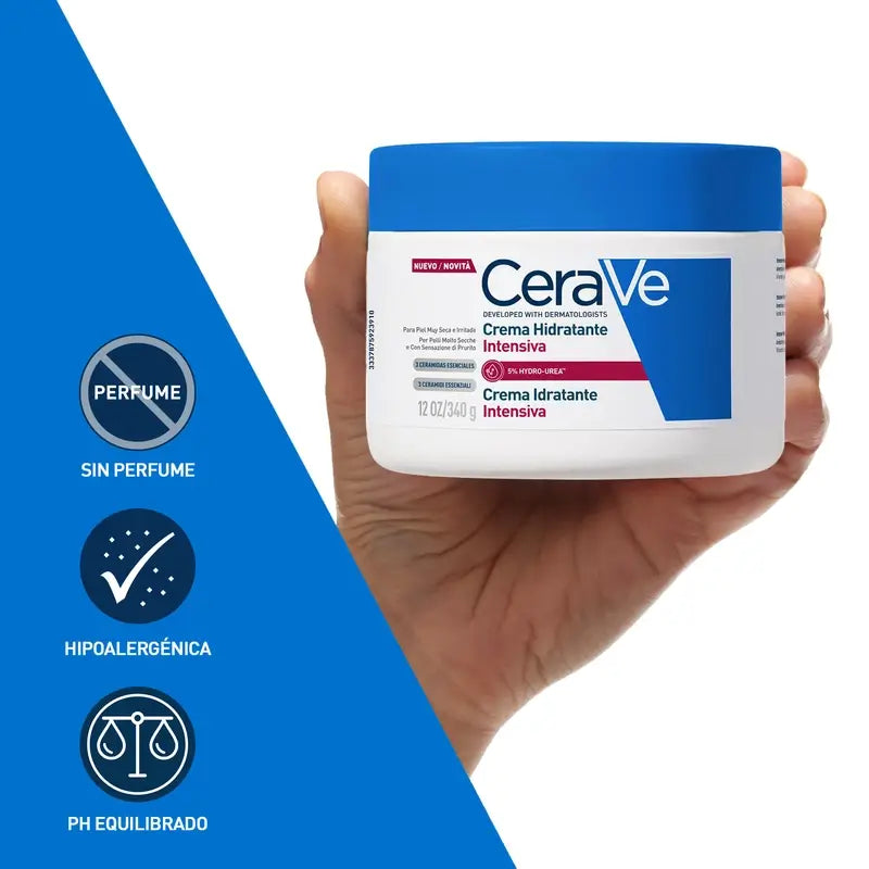 Cerave Crema Idratante Intensiva 5% Idro-Urea, 340 g