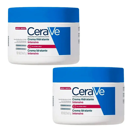 Cerave Crema Idratante Intensiva 5% Idro-Urea, Confezione 2 x 340 gr