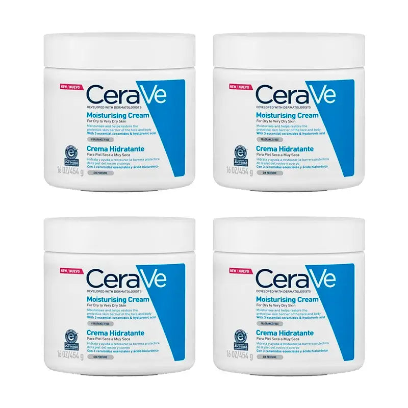 CeraVe Crema Idratante, Confezione da 4 x 454 g