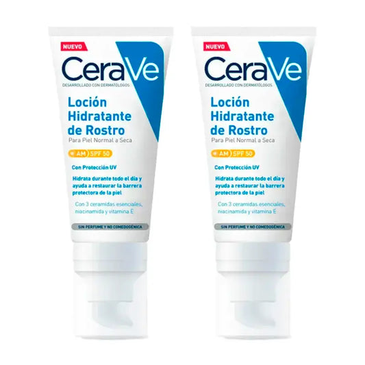 CeraVe Duplo Lozione idratante viso Spf 50, 2X52 Ml