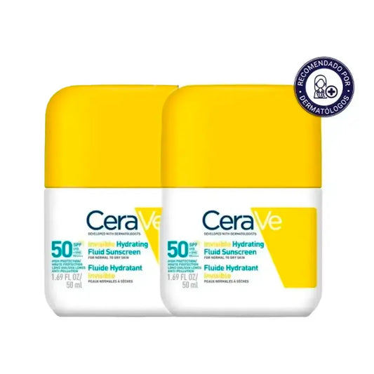 Cerave Invisible Protective Moisturising Fluid Spf 50 Con 3 Ceramidi, Confezione 2 x 50 ml