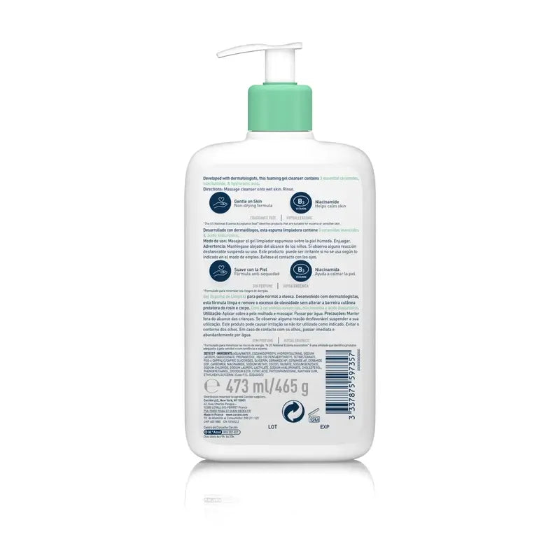 CeraVe Gel detergente schiumoso, 473 ml