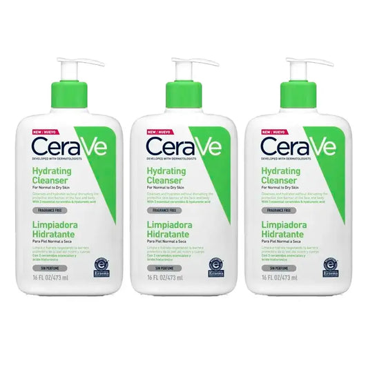 CeraVe Gel detergente idratante, confezione da 3 x 473 ml