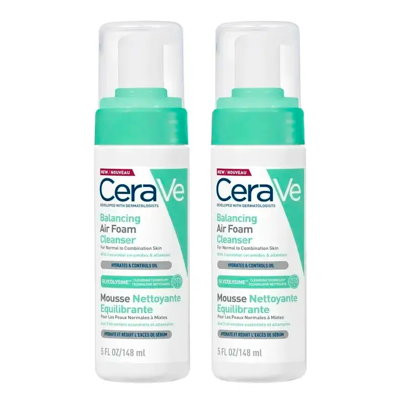 CeraVe Air Foam Detergente Riequilibrante , Confezione 2 x 148 ml