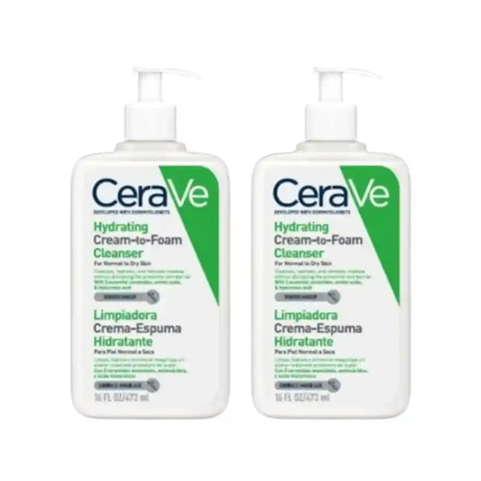 CeraVe Crema detergente-Schiuma idratante, 2X473 Ml
