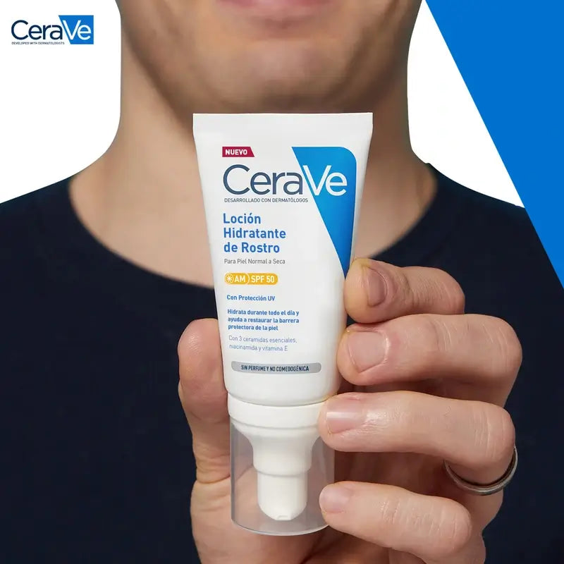 CeraVe Lozione idratante per il viso SPF 50, 52 ml