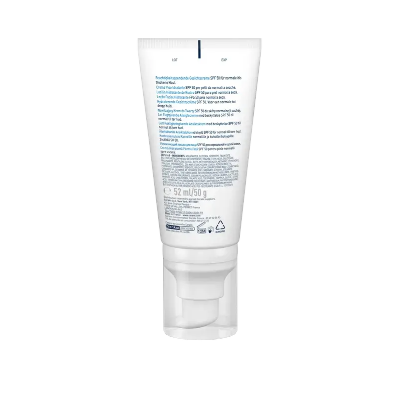 CeraVe Lozione idratante per il viso SPF 50, 52 ml