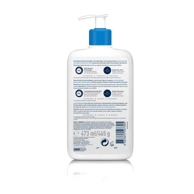 CeraVe Lozione idratante per pelli secche o molto secche, 473 ml