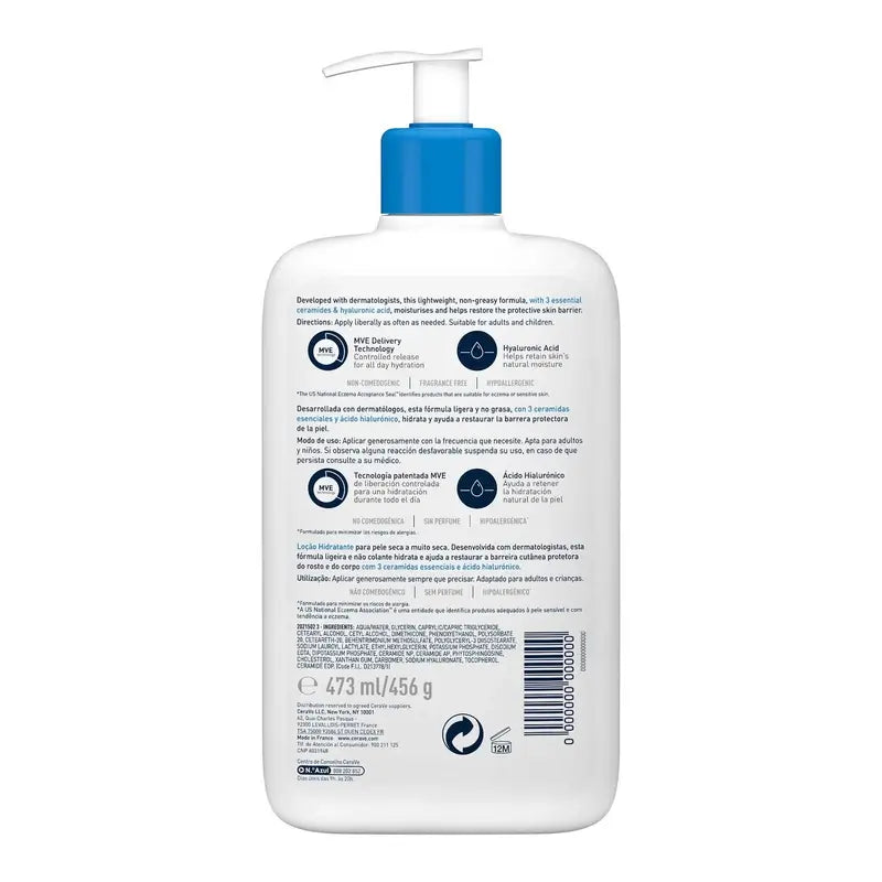 CeraVe Lozione idratante per pelli secche o molto secche, 473 ml