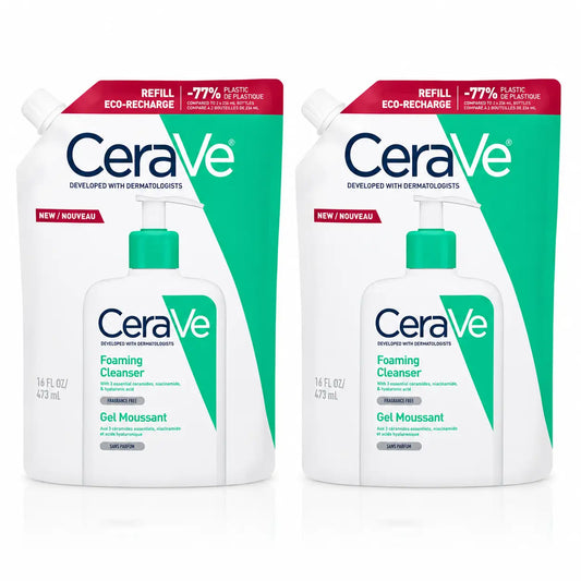 Confezione Cerave Ricarica di gel detergente schiumogeno, 473 Ml, x2