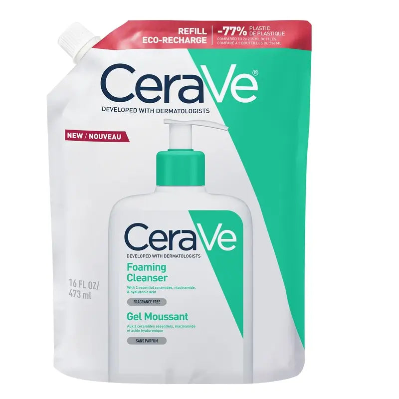 CeraVe Gel detergente schiumoso ricarica , 473 ml