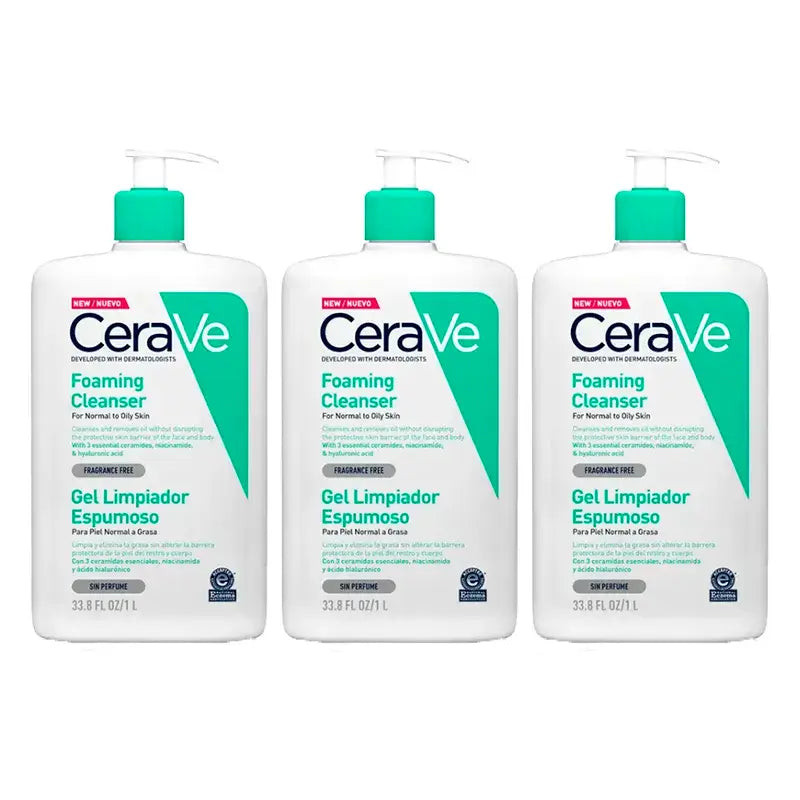 CeraVe Triplo Gel detergente schiumogeno, 3X1L