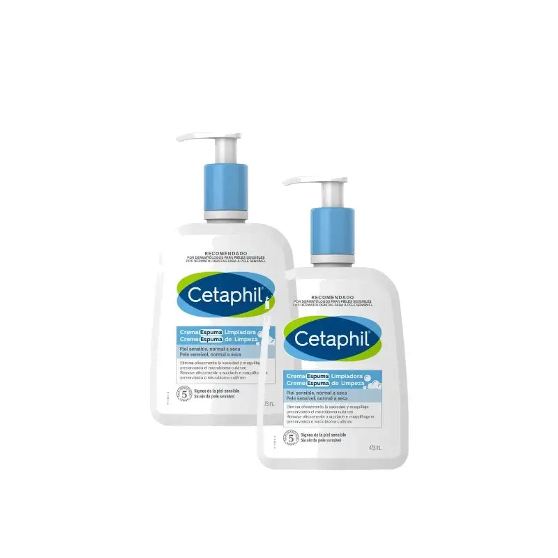 Cetaphil Crema detergente schiumosa 473 ml, confezione da 2
