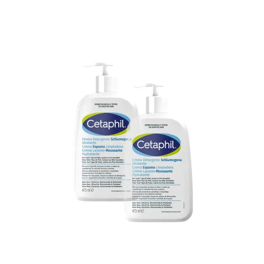 Cetaphil Crema detergente schiumosa 473 ml, confezione da 2