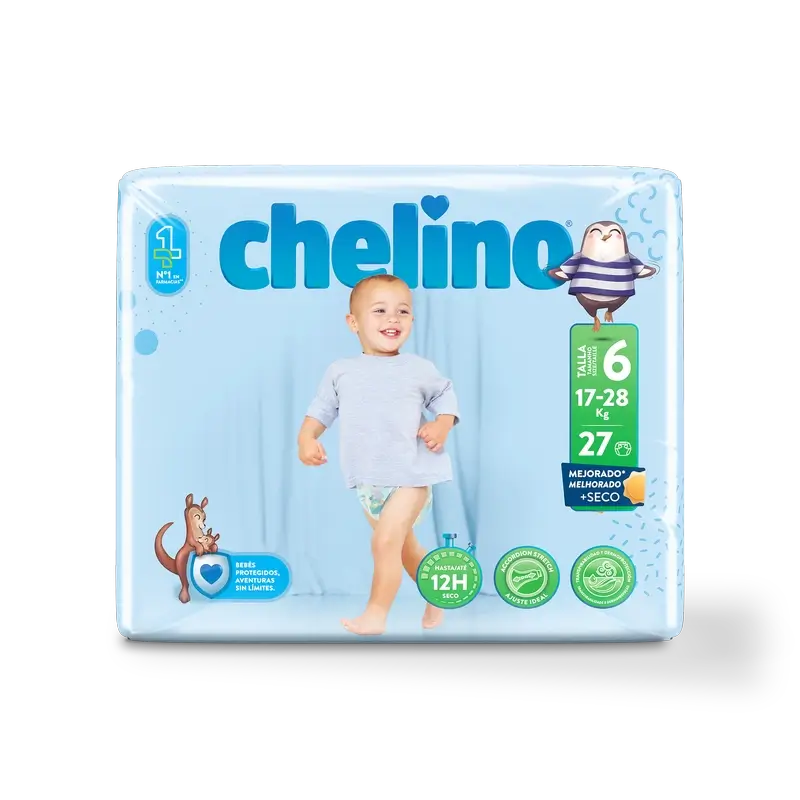 Pannolino Chelino taglia 6 (17-28 Kg) , 27 unità