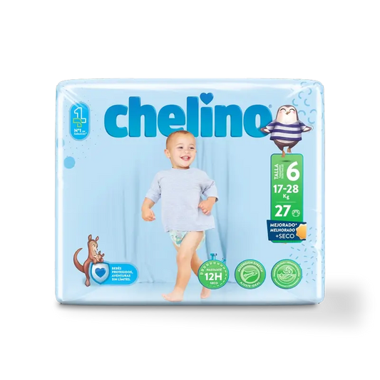 Pannolino Chelino taglia 6 (17-28 Kg) , 27 unità