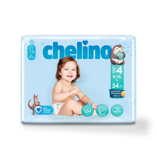 Pannolino Chelino taglia 4 (9-15 Kg) , 34 unità